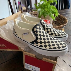 Brand New Vans Checkered Slip-ons